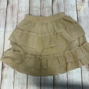 Tiered Ruffle Skirt in Yellow Gingham